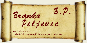Branko Piljević vizit kartica
